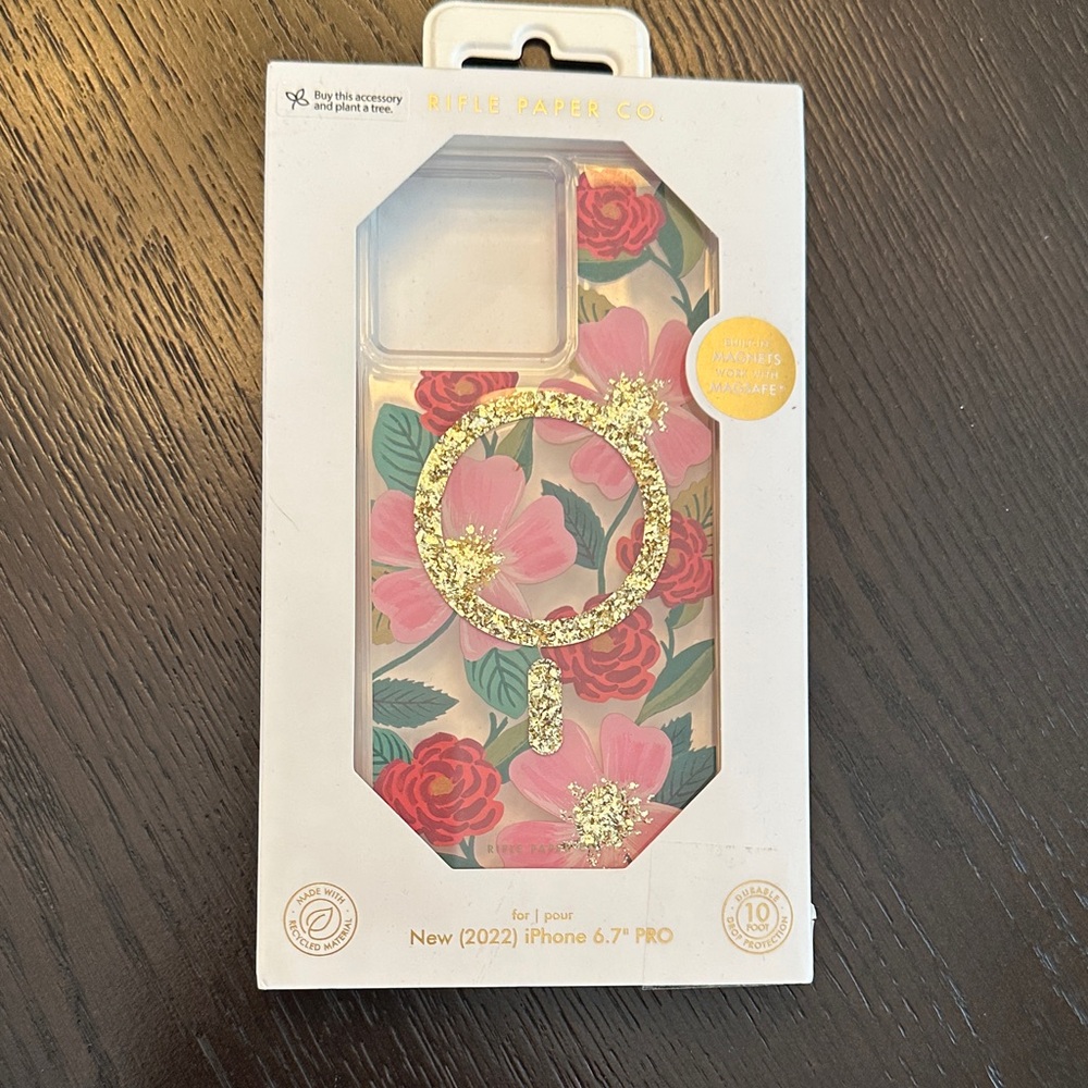 Rifle Paper Co. Pink Floral iPhone 14 Pro Max Case with MagSafe